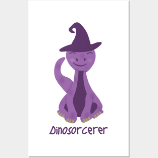 Dinosorcerer (purple making dinosaur) Posters and Art